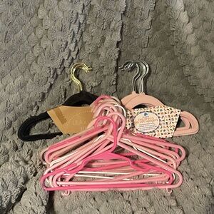 Children's Pink and Black Hangers Set